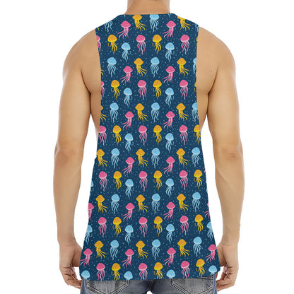 Cute Jellyfish Pattern Print Men's Muscle Tank Top