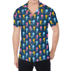 Cute Jellyfish Pattern Print Men's Shirt