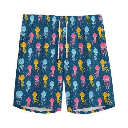 Cute Jellyfish Pattern Print Men's Sports Shorts