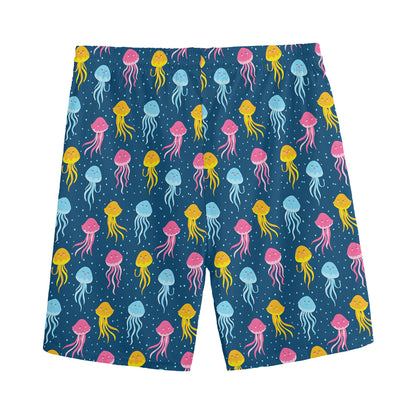 Cute Jellyfish Pattern Print Men's Sports Shorts