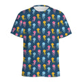Cute Jellyfish Pattern Print Men's Athletic T-Shirt