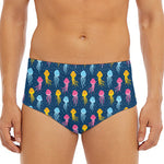 Cute Jellyfish Pattern Print Men's Triangle Swim Briefs