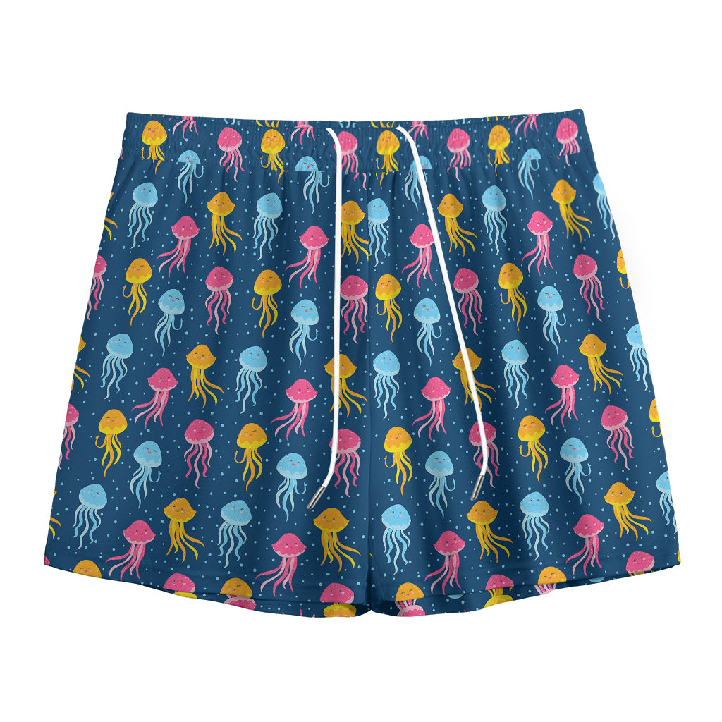Cute Jellyfish Pattern Print Mesh Shorts