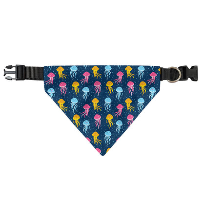 Cute Jellyfish Pattern Print Over The Collar Dog Bandana