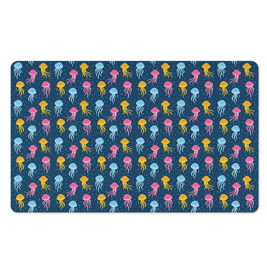 Cute Jellyfish Pattern Print Polyester Doormat