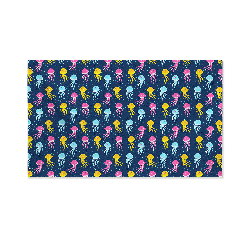 Cute Jellyfish Pattern Print Polyester Flag