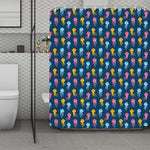Cute Jellyfish Pattern Print Polyester Shower Curtain