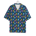 Cute Jellyfish Pattern Print Rayon Hawaiian Shirt