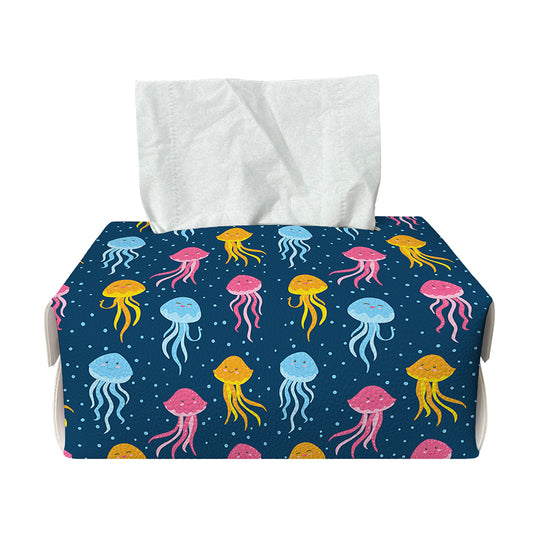 Cute Jellyfish Pattern Print Rectangle Tissue Box Cover