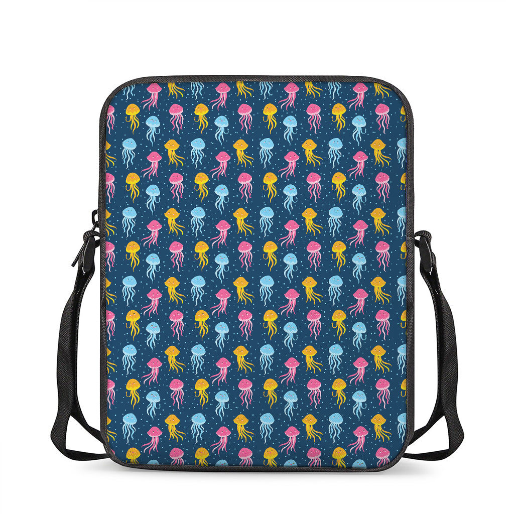 Cute Jellyfish Pattern Print Rectangular Crossbody Bag