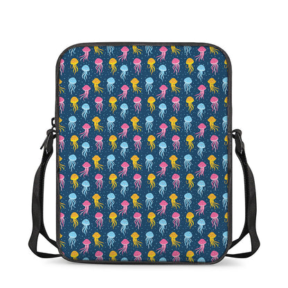 Cute Jellyfish Pattern Print Rectangular Crossbody Bag
