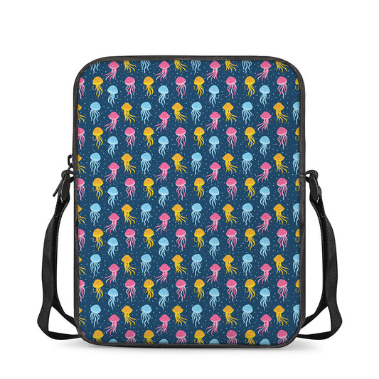 Cute Jellyfish Pattern Print Rectangular Crossbody Bag