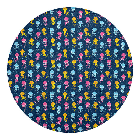 Cute Jellyfish Pattern Print Round Blanket
