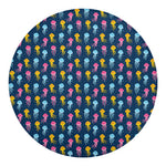 Cute Jellyfish Pattern Print Round Blanket