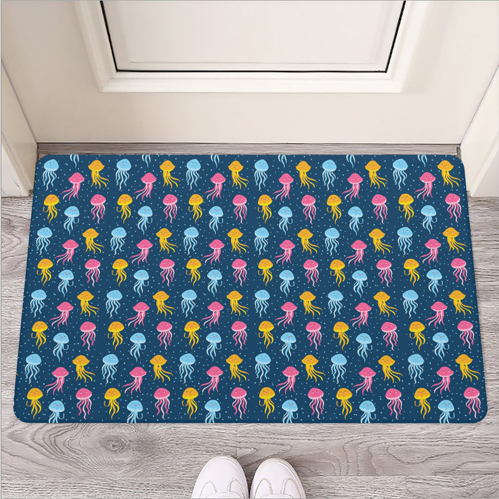 Cute Jellyfish Pattern Print Rubber Doormat