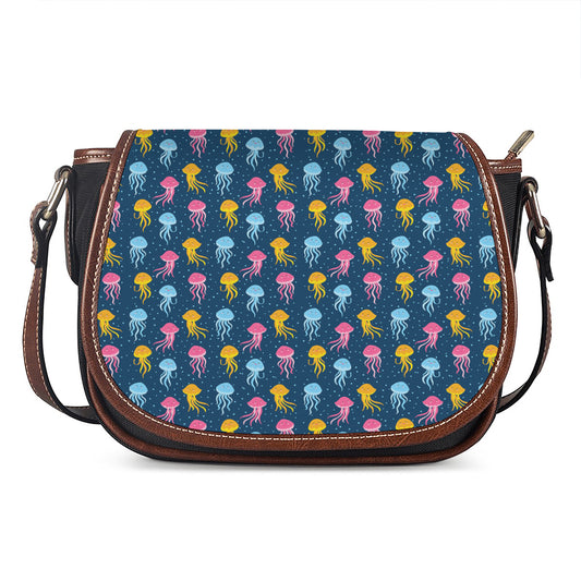 Cute Jellyfish Pattern Print Saddle Bag