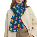 Cute Jellyfish Pattern Print Scarf