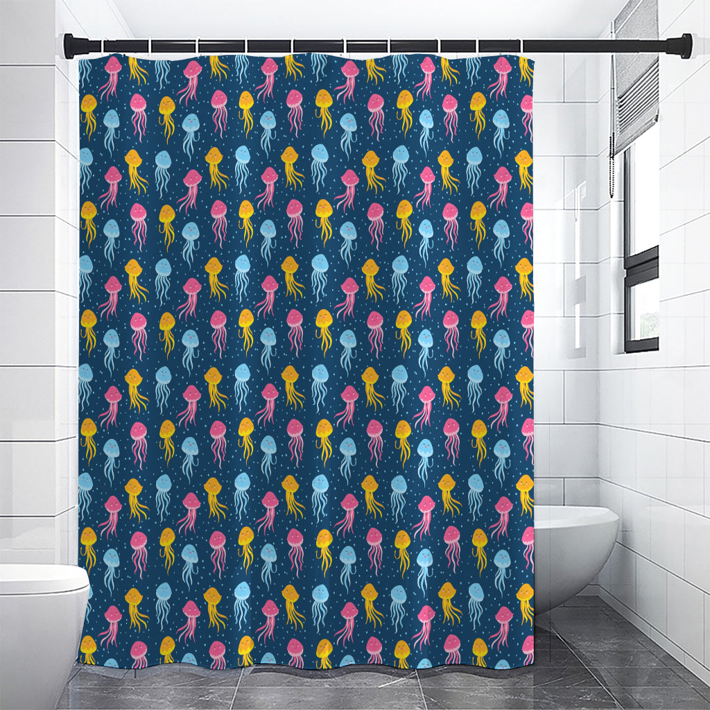 Cute Jellyfish Pattern Print Shower Curtain