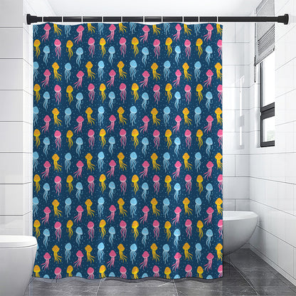Cute Jellyfish Pattern Print Shower Curtain