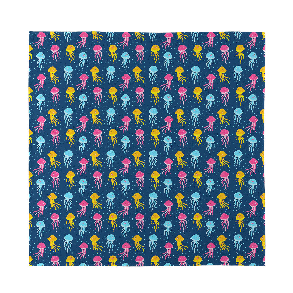 Cute Jellyfish Pattern Print Silk Bandana