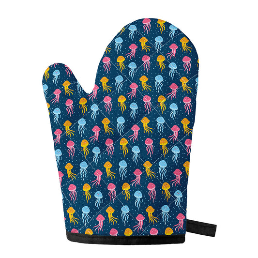 Cute Jellyfish Pattern Print Single Oven Mitt