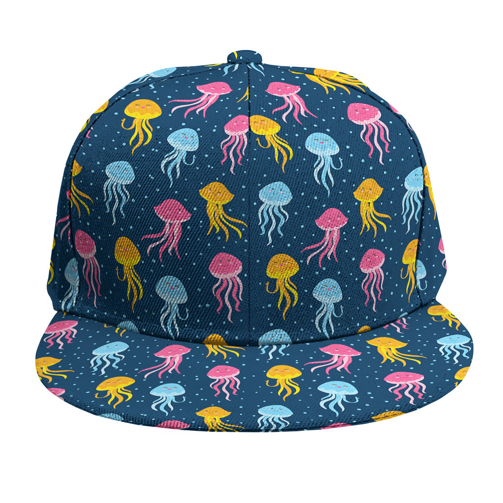Cute Jellyfish Pattern Print Snapback Cap