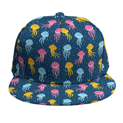 Cute Jellyfish Pattern Print Snapback Cap