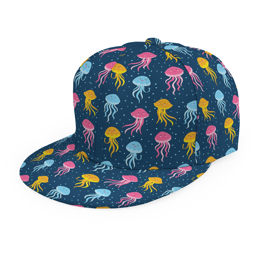 Cute Jellyfish Pattern Print Snapback Cap