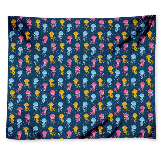 Cute Jellyfish Pattern Print Tapestry