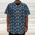 Cute Jellyfish Pattern Print Textured Short Sleeve Shirt