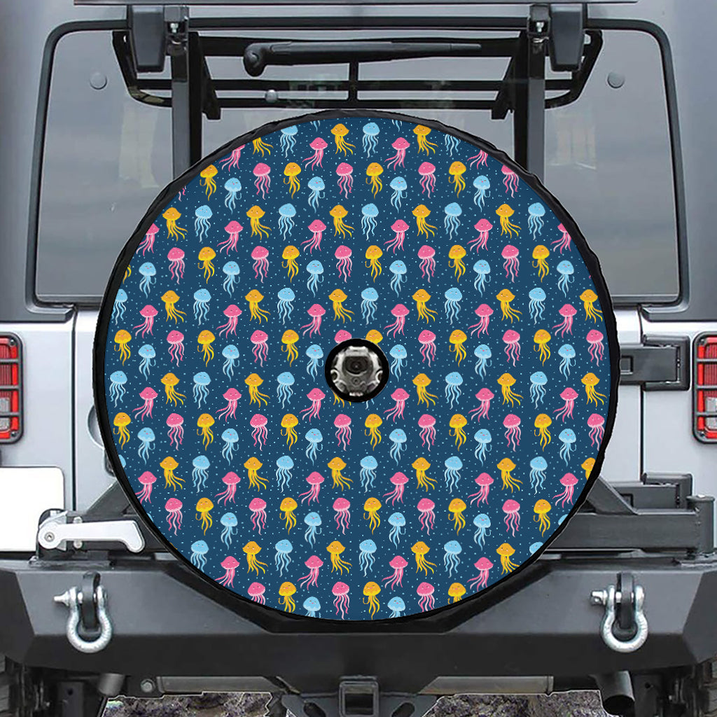 Cute Jellyfish Pattern Print Tire Cover With Camera Hole