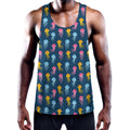 Cute Jellyfish Pattern Print Men's Workout Tank Top