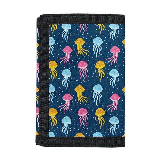 Cute Jellyfish Pattern Print Trifold Wallet