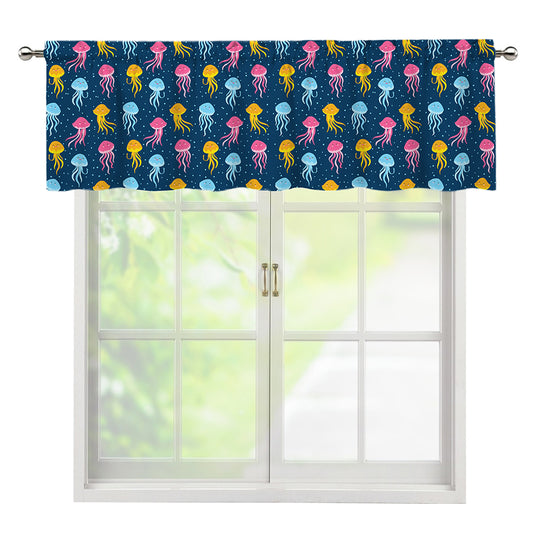 Cute Jellyfish Pattern Print Window Valance
