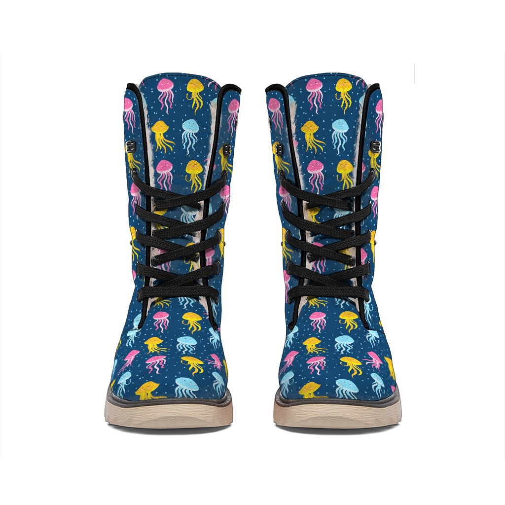 Cute Jellyfish Pattern Print Winter Boots