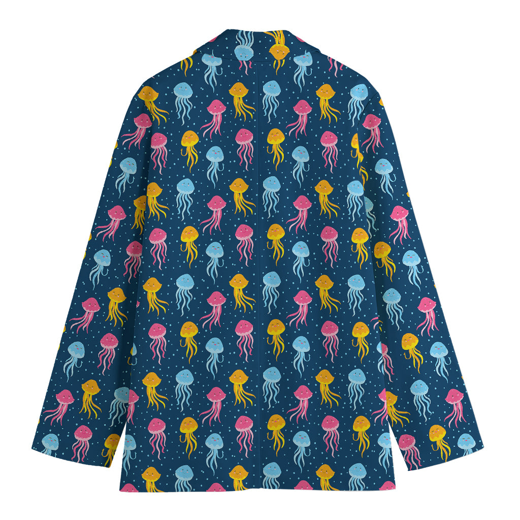 Cute Jellyfish Pattern Print Women's Blazer