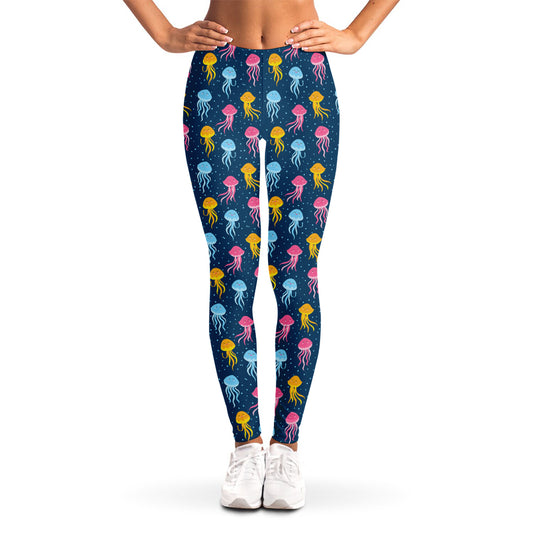 Cute Jellyfish Pattern Print Women's Leggings