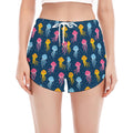 Cute Jellyfish Pattern Print Women's Split Running Shorts