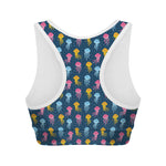 Cute Jellyfish Pattern Print Women's Sports Bra