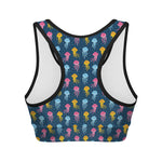 Cute Jellyfish Pattern Print Women's Sports Bra