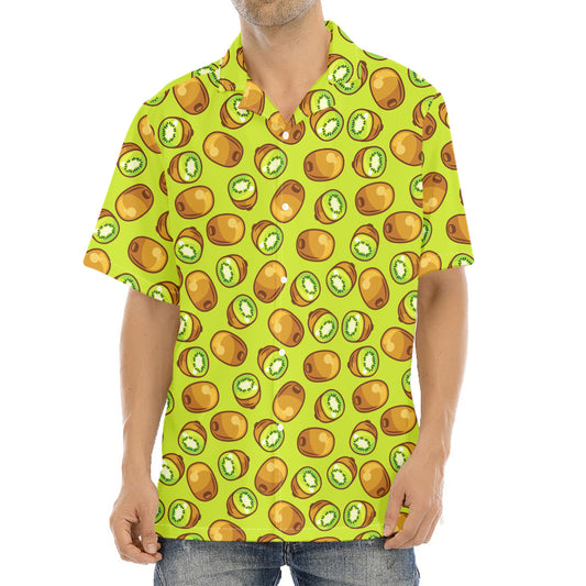 Cute Kiwi Pattern Print Aloha Shirt