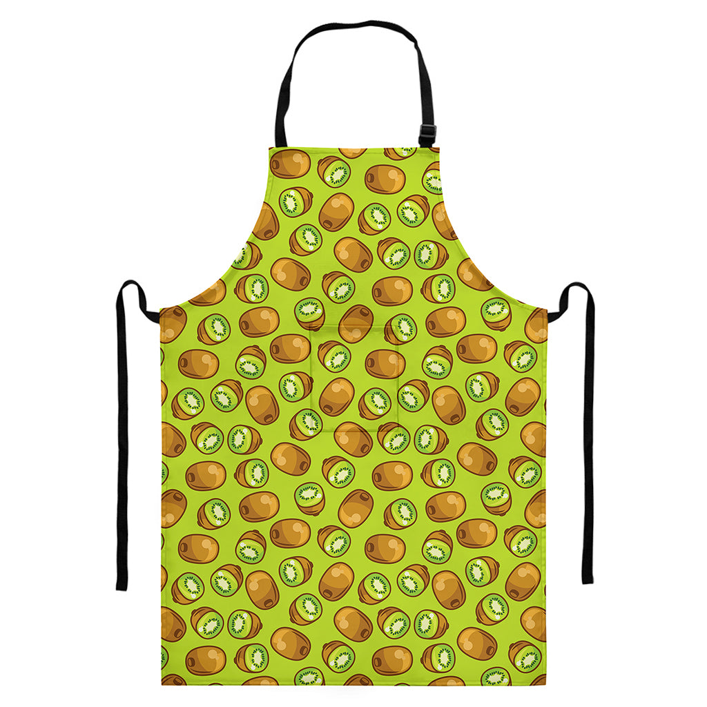 Cute Kiwi Pattern Print Bib Apron With Pocket