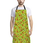 Cute Kiwi Pattern Print Bib Apron With Pocket