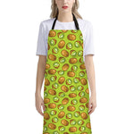 Cute Kiwi Pattern Print Bib Apron With Pocket