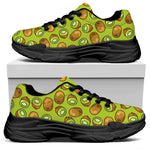 Cute Kiwi Pattern Print Black Chunky Shoes