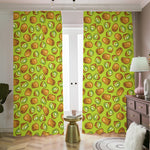 Cute Kiwi Pattern Print Blackout Pencil Pleat Curtains