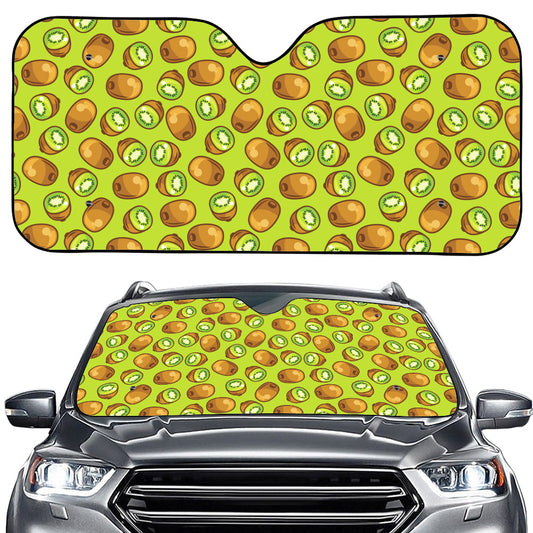 Cute Kiwi Pattern Print Car Windshield Sun Shade