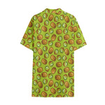 Cute Kiwi Pattern Print Cotton Hawaiian Shirt