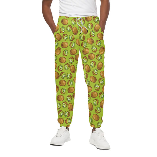 Cute Kiwi Pattern Print Cotton Pants