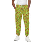 Cute Kiwi Pattern Print Cotton Pants
